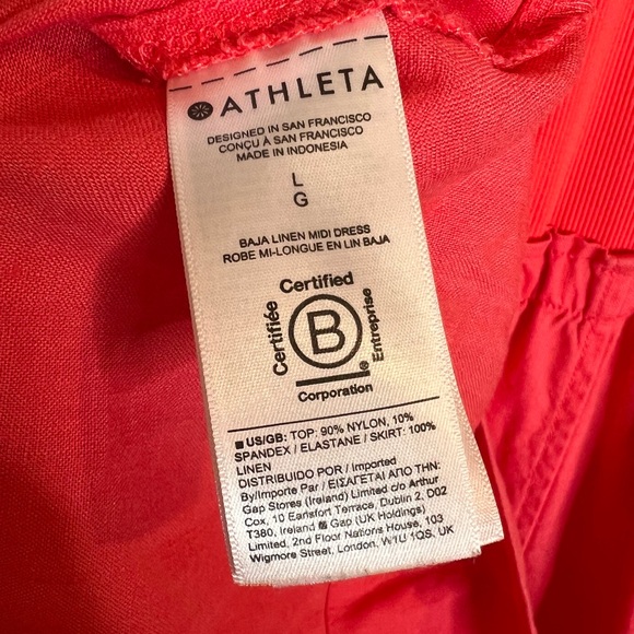ATHLETA Baja‎ Linen Midi Dress. Size Large - Picture 8 of 8